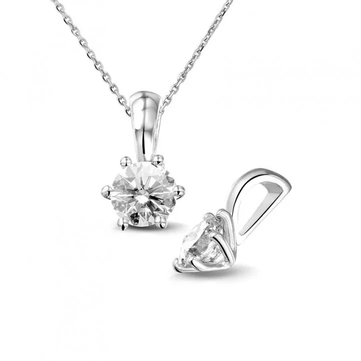 0.70 quilates colgante solitario en platino con diamante redondo 