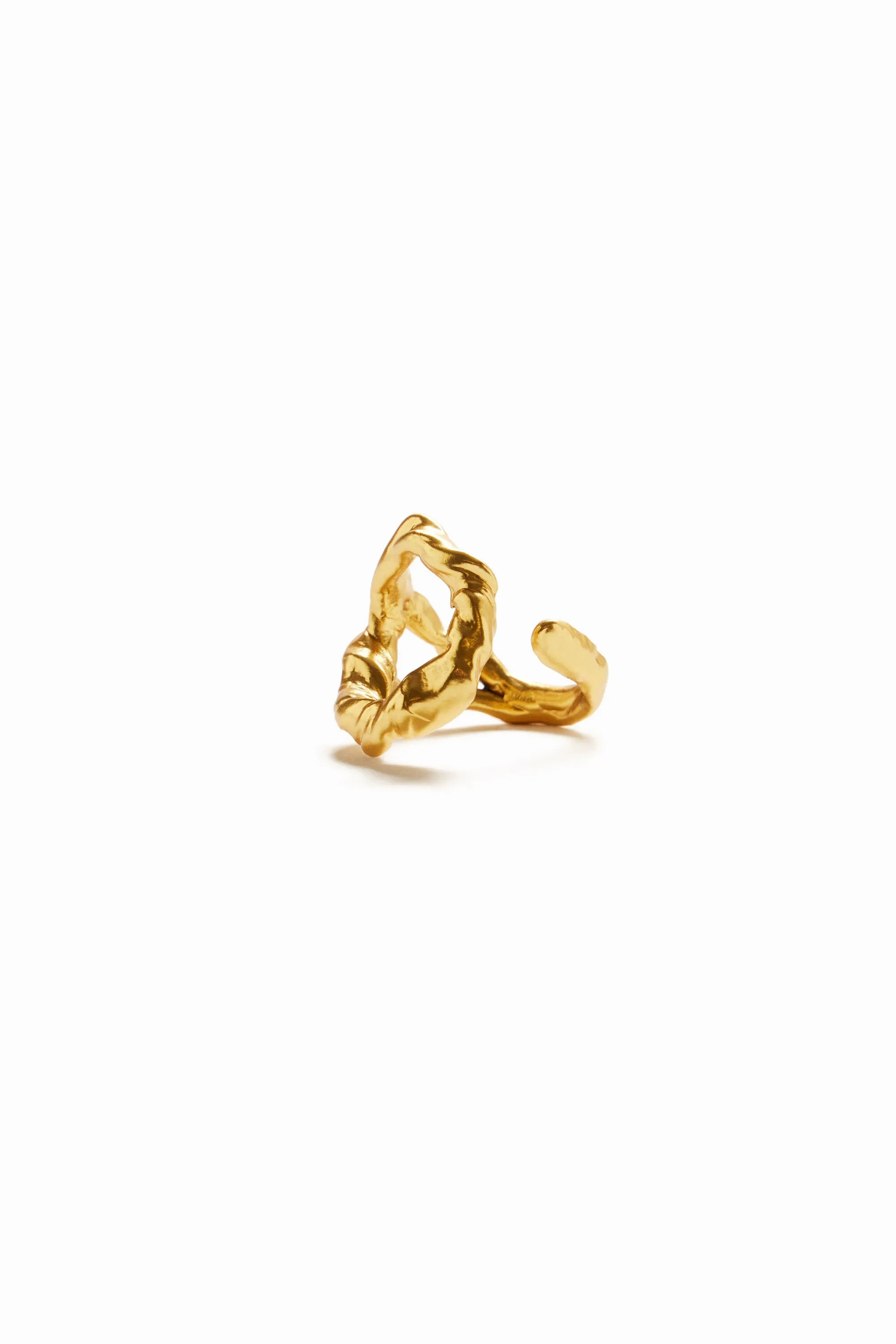Anillo letra O baño oro Zalio
