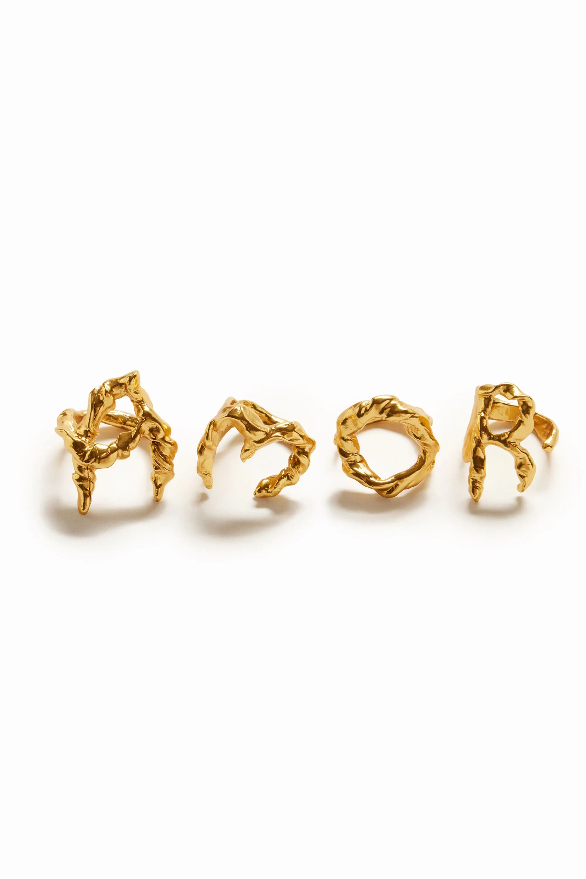 Anillo letra O baño oro Zalio