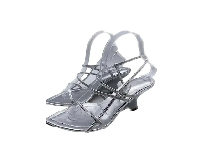 Autre Marque GIA BORGHINI Sandalias T.UE 38 Cuero Plata 