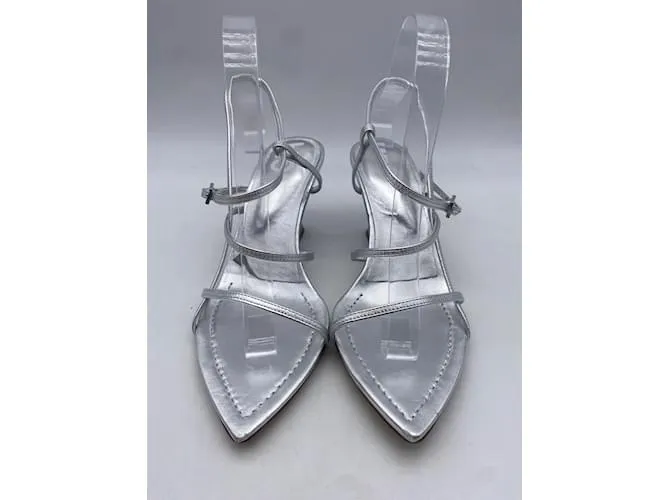 Autre Marque GIA BORGHINI Sandalias T.UE 38 Cuero Plata 