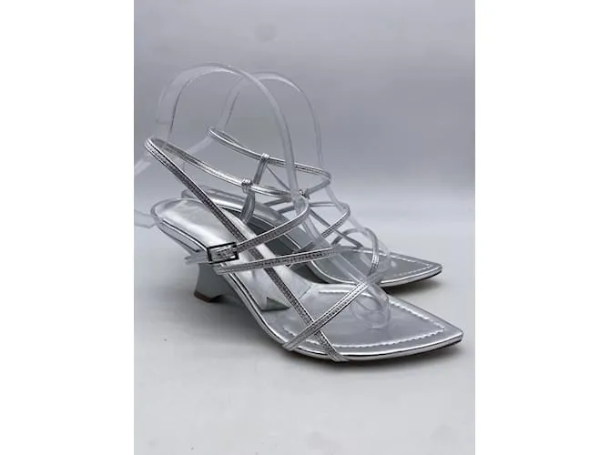 Autre Marque GIA BORGHINI Sandalias T.UE 38 Cuero Plata 