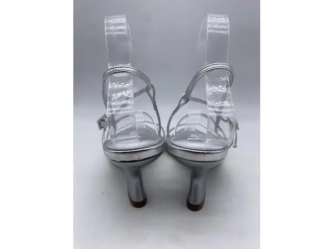 Autre Marque GIA BORGHINI Sandalias T.UE 38 Cuero Plata 