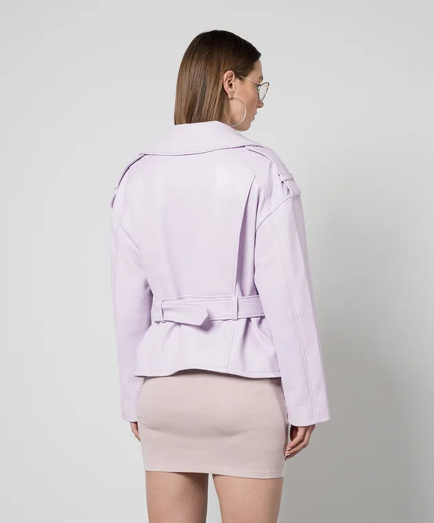 Babe Pay Pls Purple leather jacket