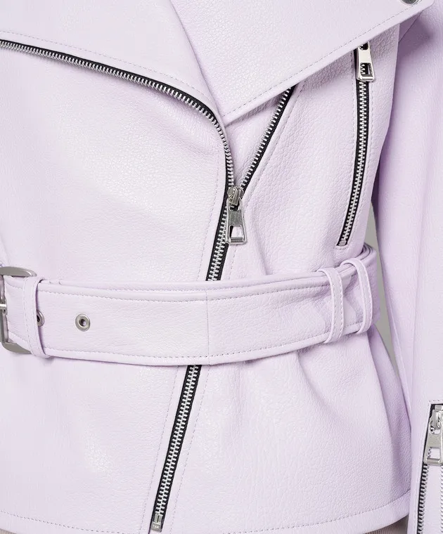 Babe Pay Pls Purple leather jacket