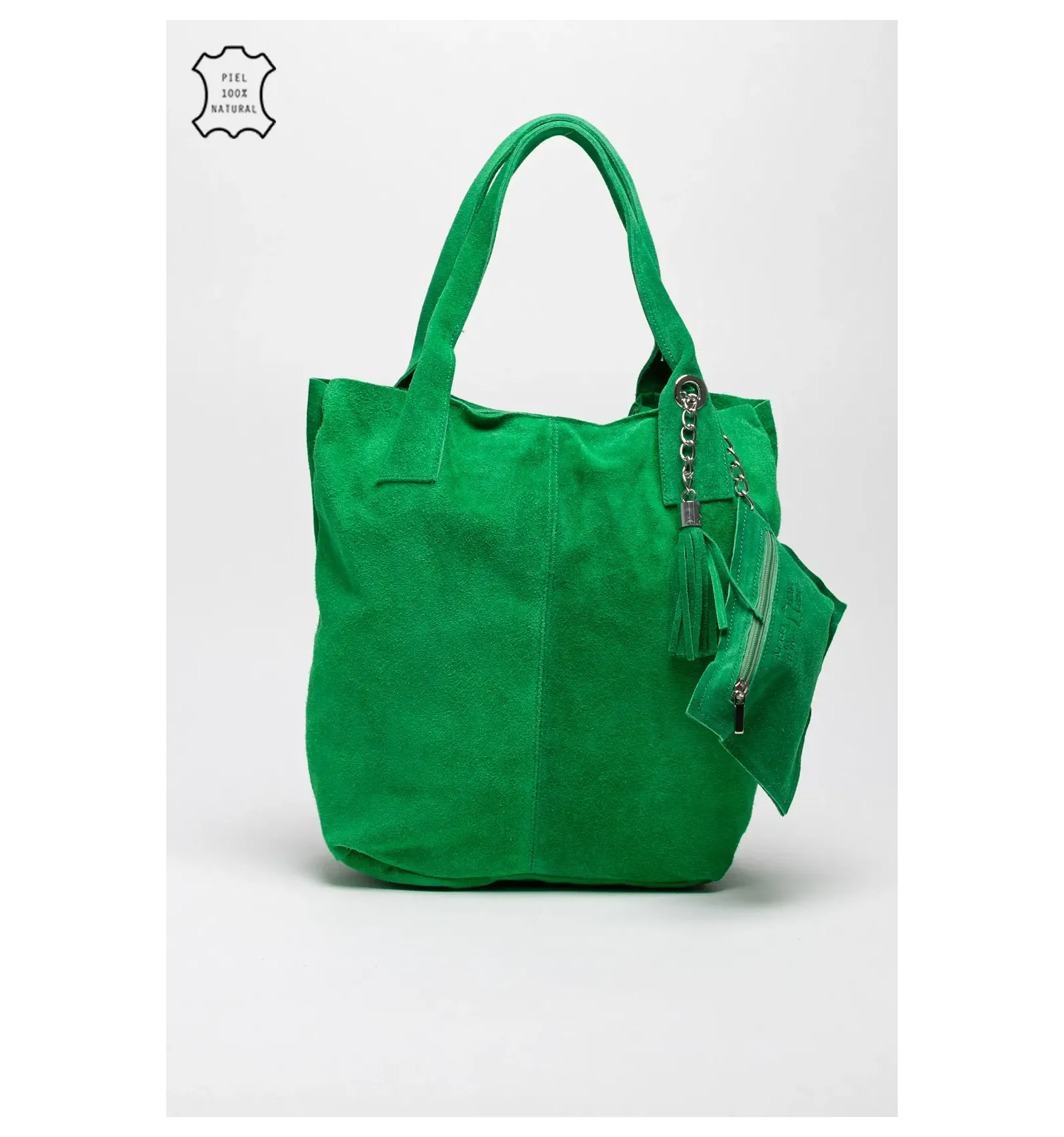 BOLSO DE PIEL MYKONOS  VERDE CéSPED