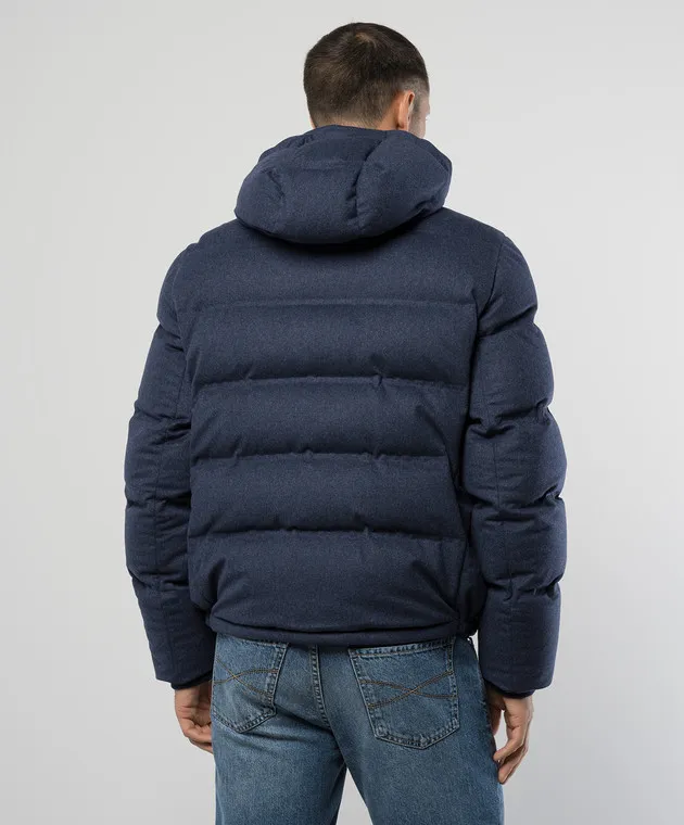 Brunello Cucinelli Blue down jacket made of wool