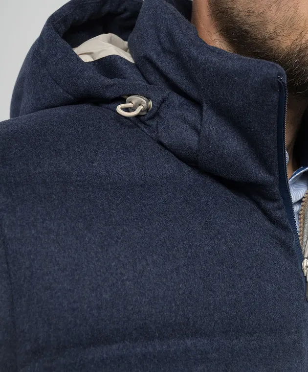 Brunello Cucinelli Blue down jacket made of wool