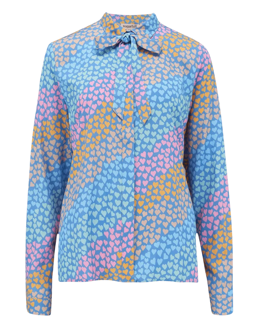 Camisa Catrina Blue Sliding Hearts