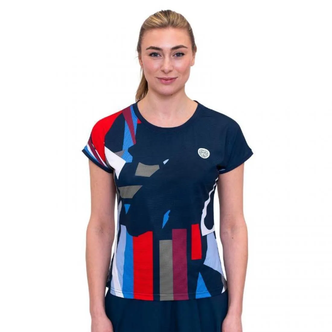 Camiseta Bidi Badu New York Capsleeve Azul Oscuro Rojo Mujer | BIDI BADU