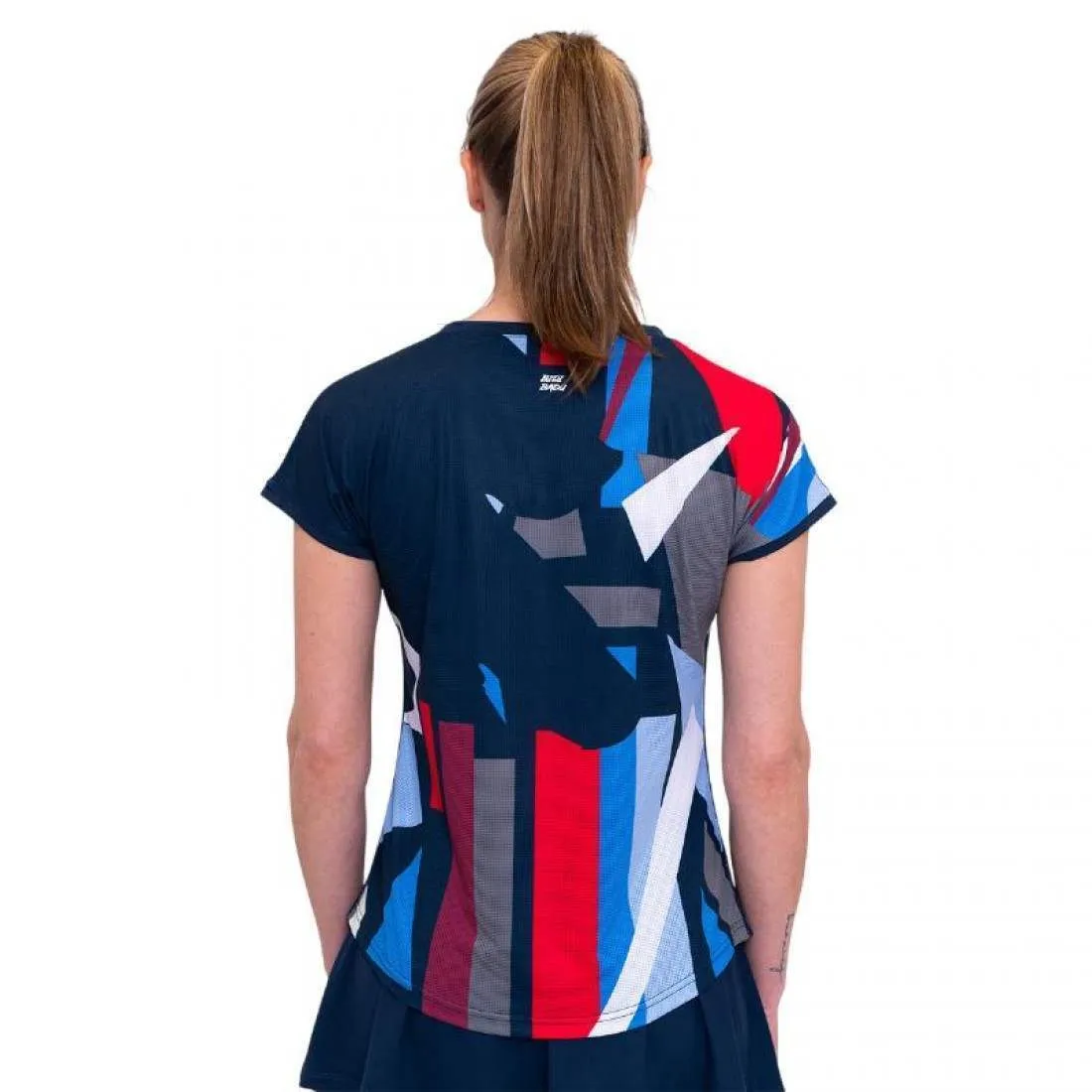 Camiseta Bidi Badu New York Capsleeve Azul Oscuro Rojo Mujer | BIDI BADU