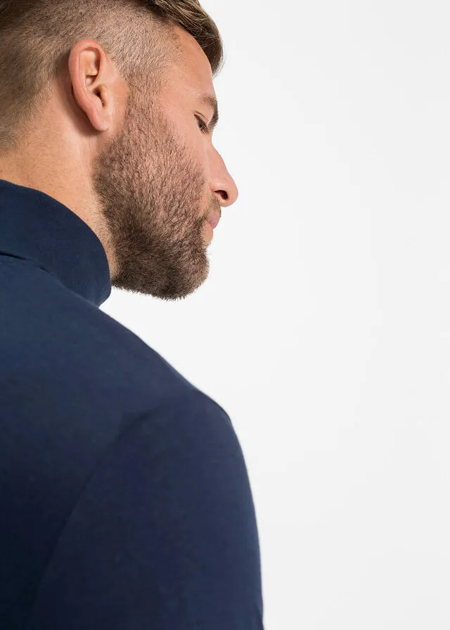 Camiseta de manga larga con cuello alto Azul marino