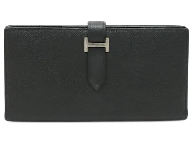 CARTERA LARGA BIFOLD SOUFFLET BEARN DE HERMèS NEGRO 