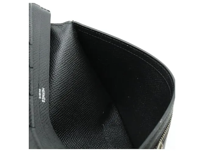 CARTERA LARGA BIFOLD SOUFFLET BEARN DE HERMèS NEGRO 