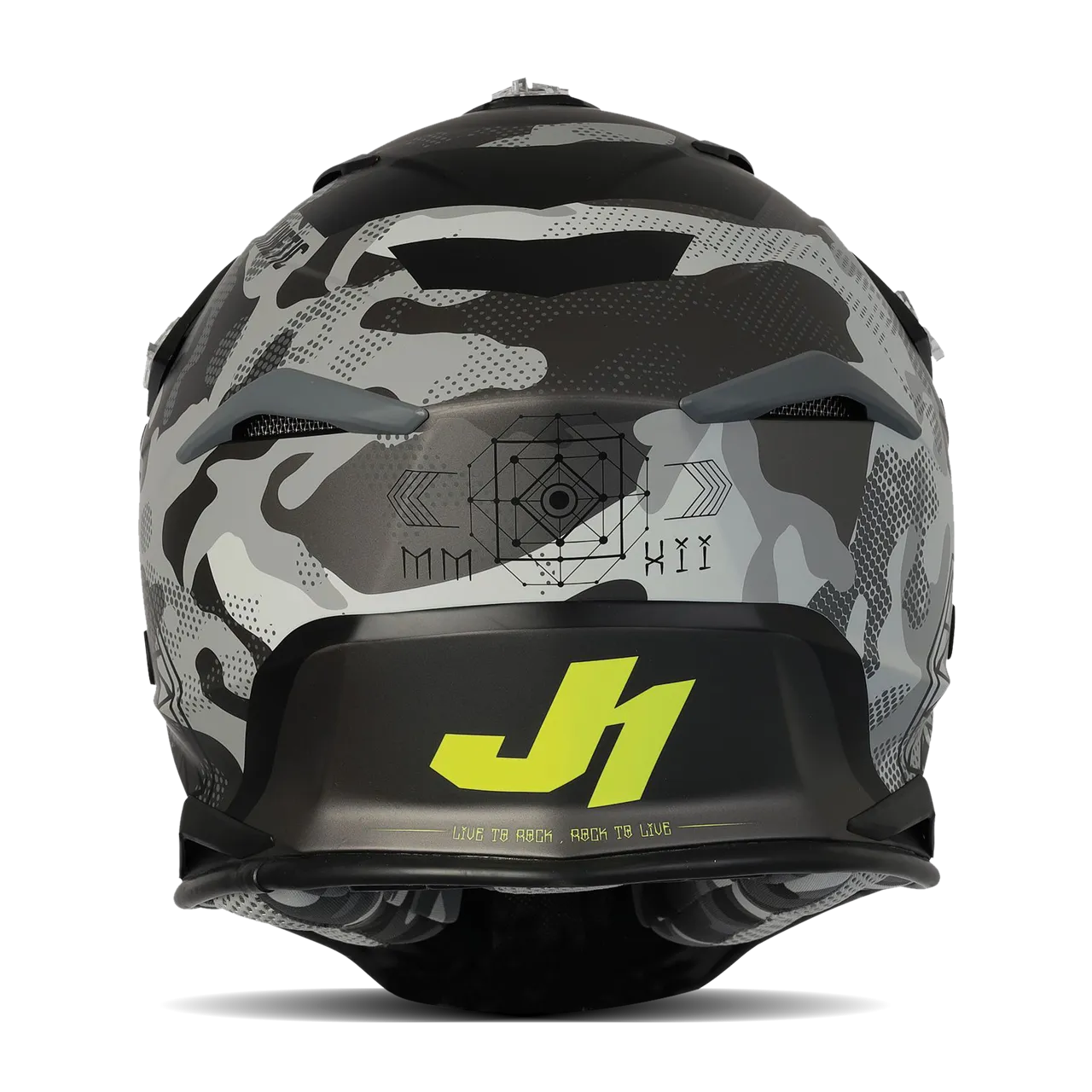 CASCO DE CROSS JUST1 J39 GRISCAMUFLAJENEGRO