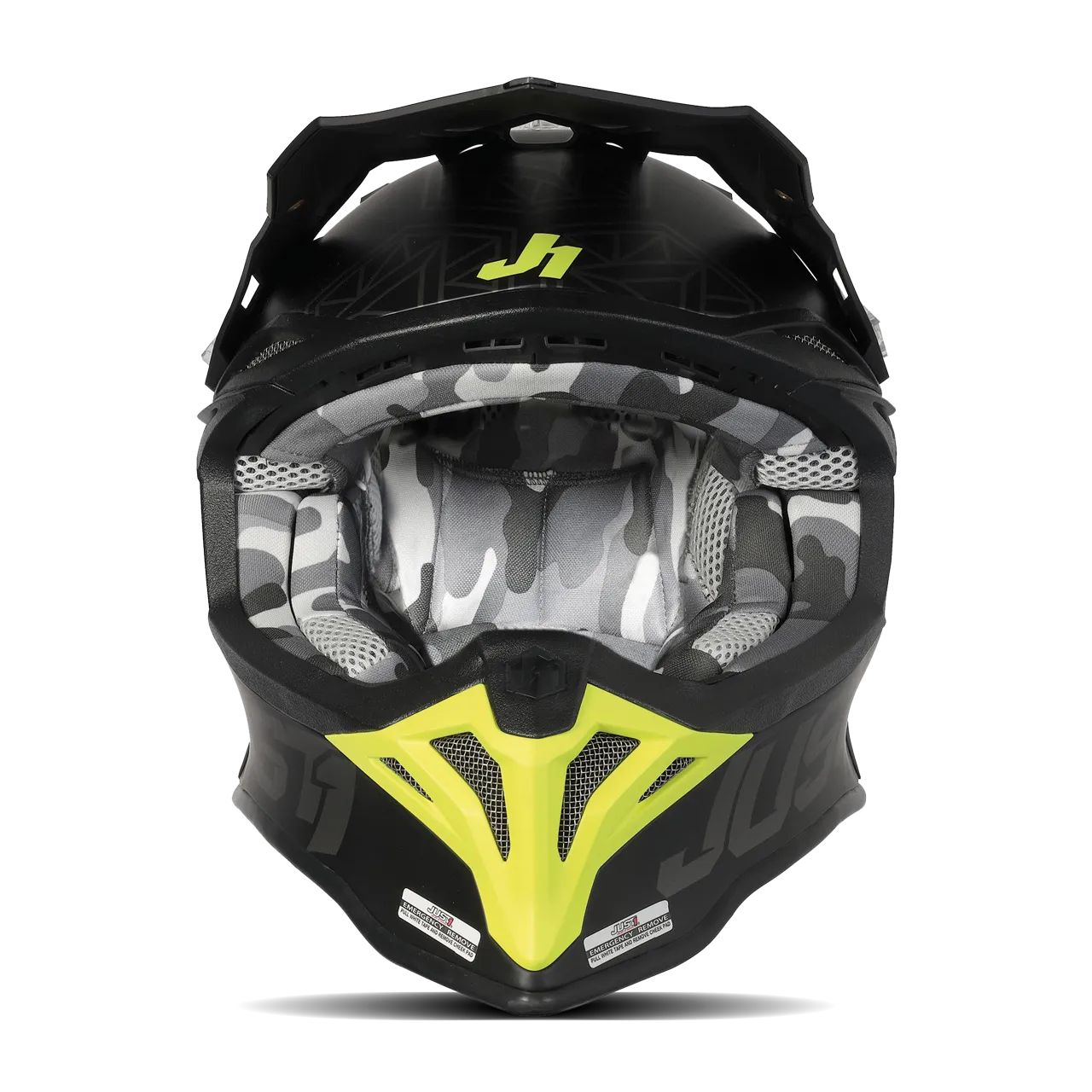 CASCO DE CROSS JUST1 J39 GRISCAMUFLAJENEGRO