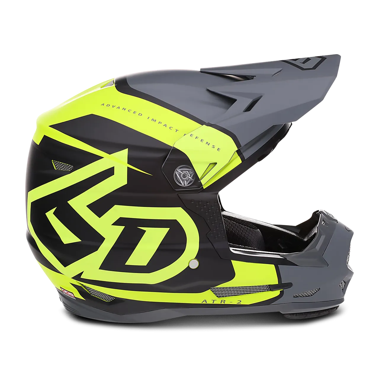 CASCO DE CROSS NIñO 6D ATR2Y TORQUE AMARILLO NEóNGRIS MATE 