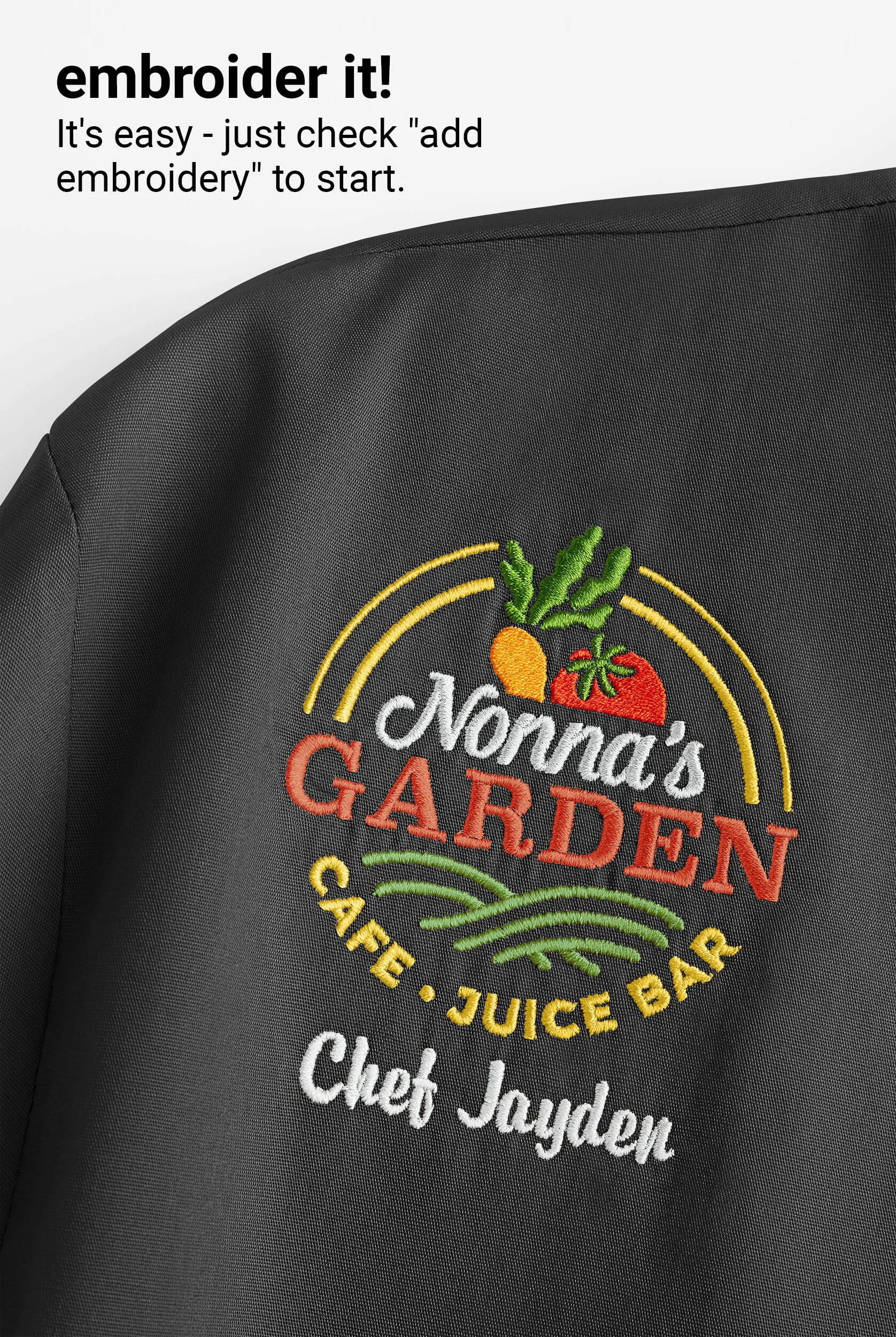 Chaqueta manga corta moderna de gastronomía con ribete y 3 bolsillos para mujer