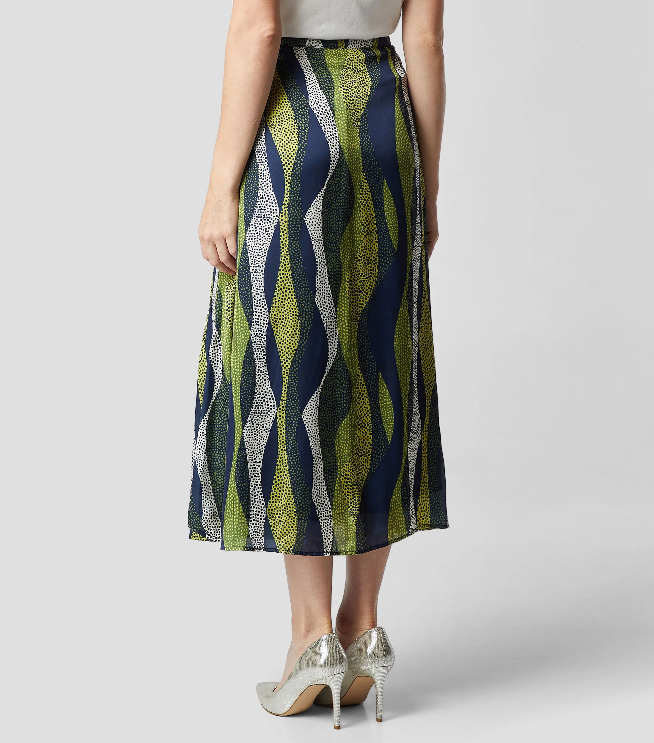 Chester & Peck Falda larga de Corte "A" Estampada Mujer
