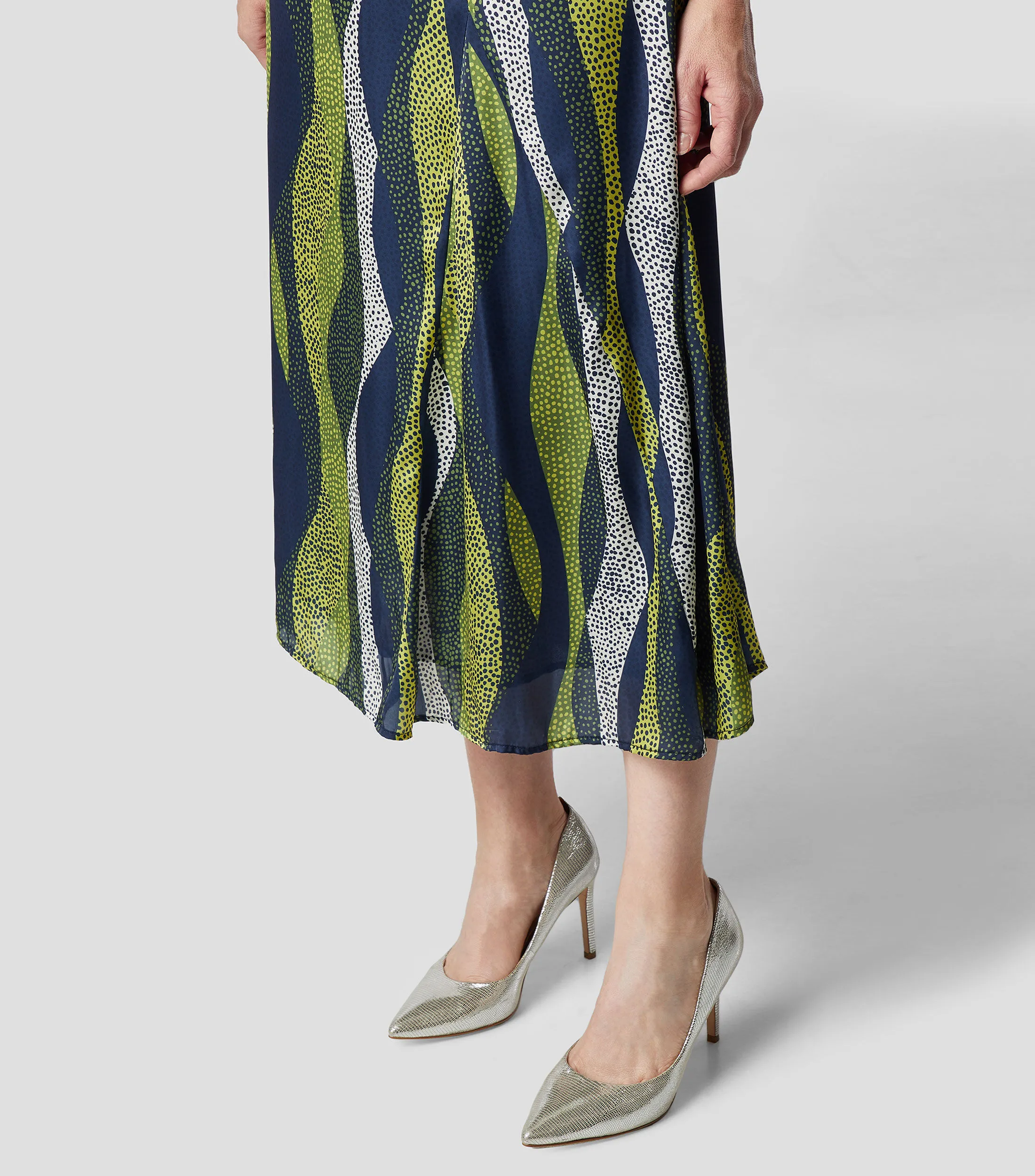 Chester & Peck Falda larga de Corte "A" Estampada Mujer
