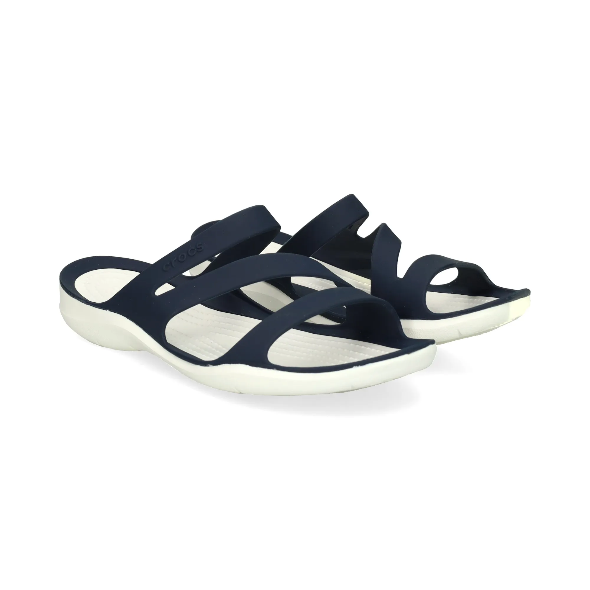 CROCS SANDALIAS PLANAS DE MUJER 462B  NAVY/WHI