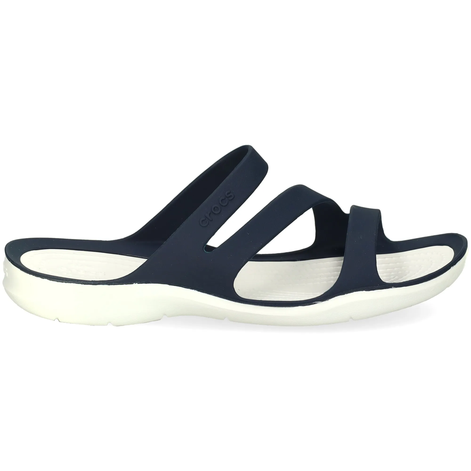 CROCS SANDALIAS PLANAS DE MUJER 462B  NAVY/WHI