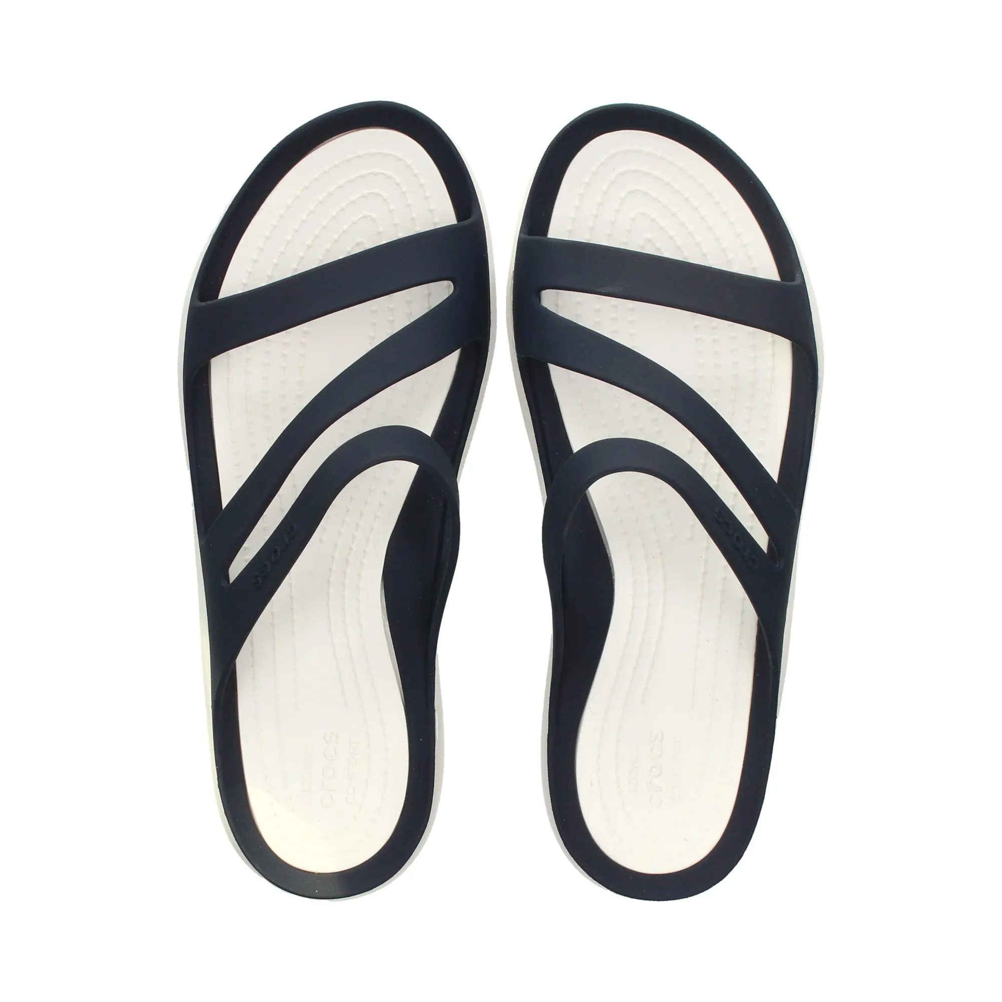 CROCS SANDALIAS PLANAS DE MUJER 462B  NAVY/WHI