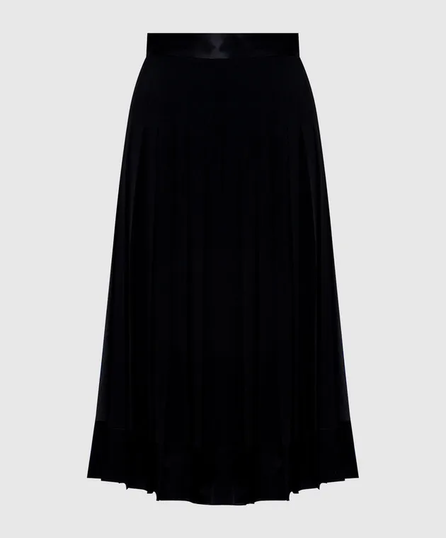 Dolce&Gabbana Black pleated silk skirt