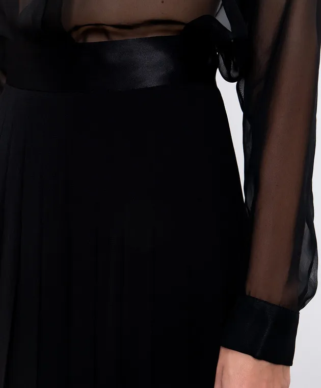 Dolce&Gabbana Black pleated silk skirt
