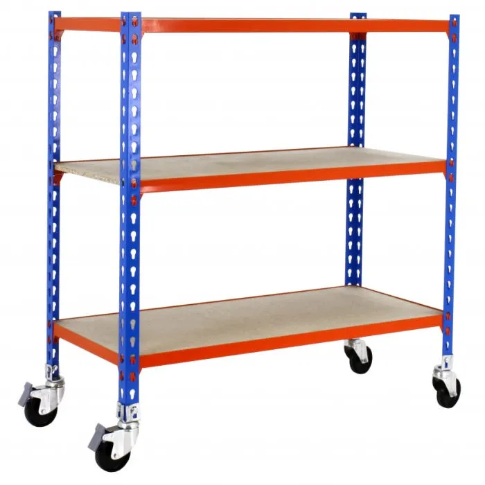 Estantería Metálica Sin Tornillos Kit Maderclick Mobile Superplus 3/400 900 Az/Na/Ma 3 baldas Simonrack