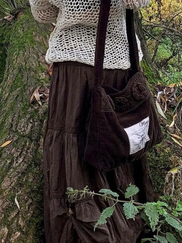 Falda midi vintage a capas