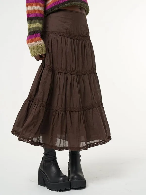 Falda midi vintage a capas