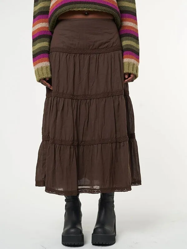 Falda midi vintage a capas