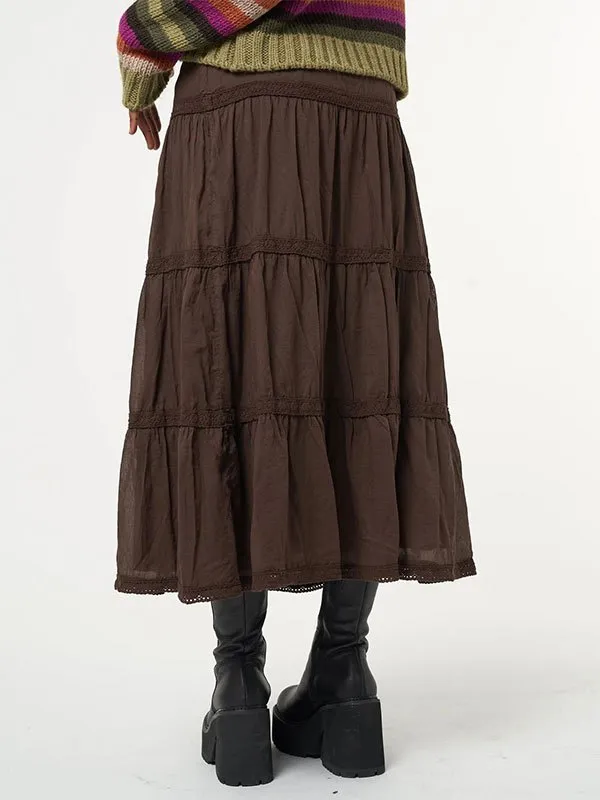 Falda midi vintage a capas