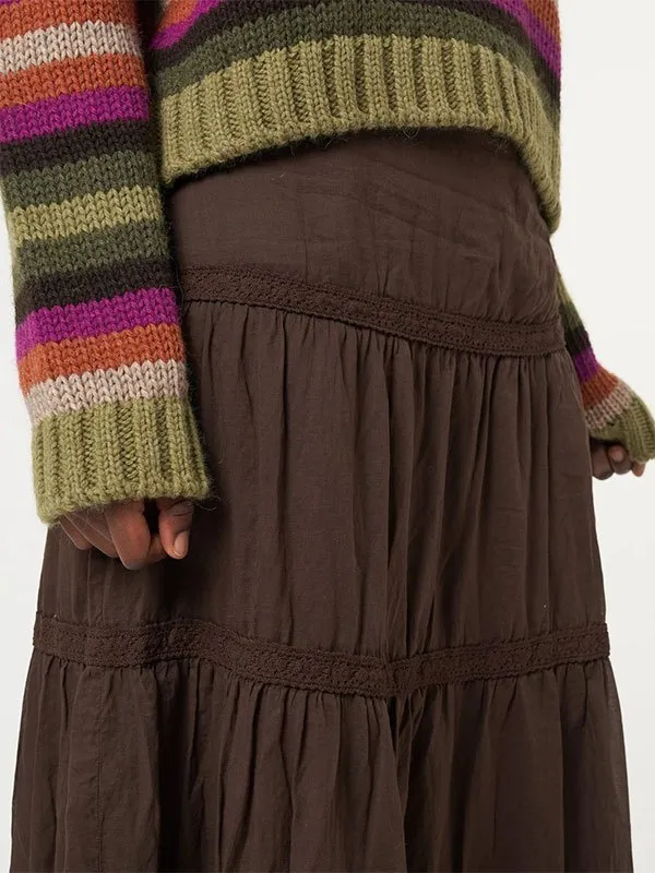 Falda midi vintage a capas