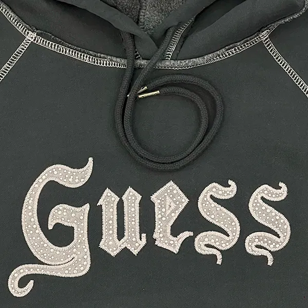GUESS ORIGINALS GO STUD CONTRAST HOODIE   JET BLACK MULTI