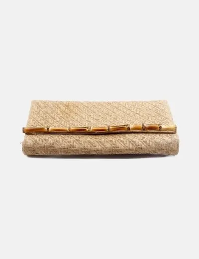 H&M Bolso de mano rafia beige