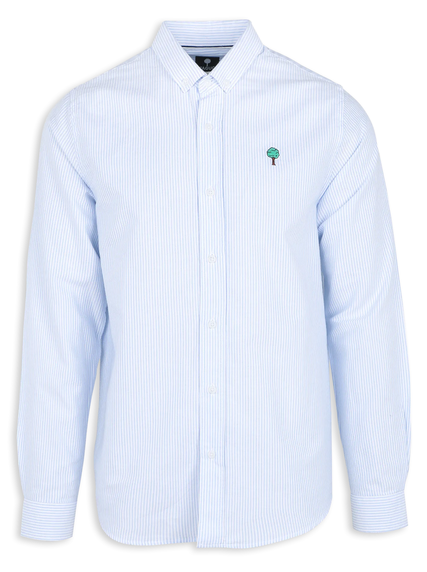 IVOY  CAMISA A RAYAS CON CUELLO AMERICANO EN BLANCO