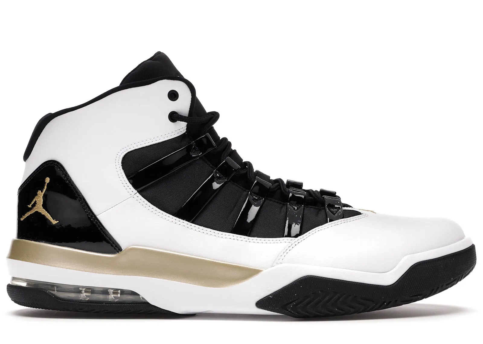 Jordan Max Aura White Metallic Gold Black