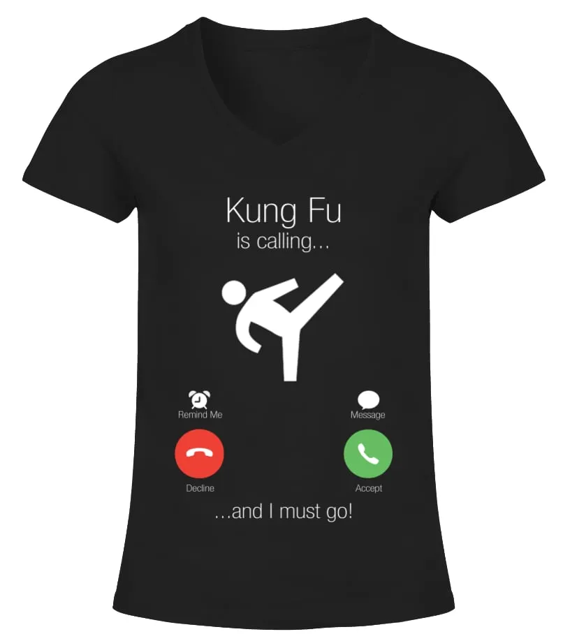Kung fu Camiseta cuello pico Mujer