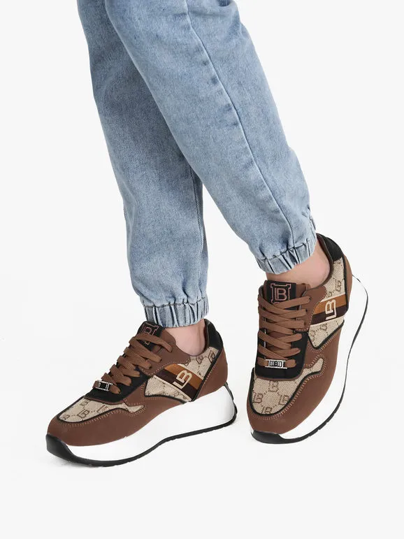Laura Biagiotti Zapatillas de mujer con cordones y plataforma.
