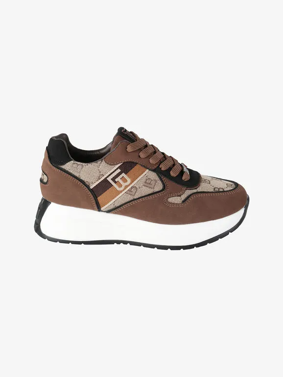 Laura Biagiotti Zapatillas de mujer con cordones y plataforma.