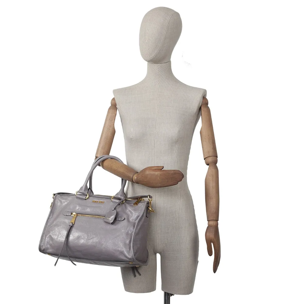 Miu Miu Bandolera Bauletto Gris