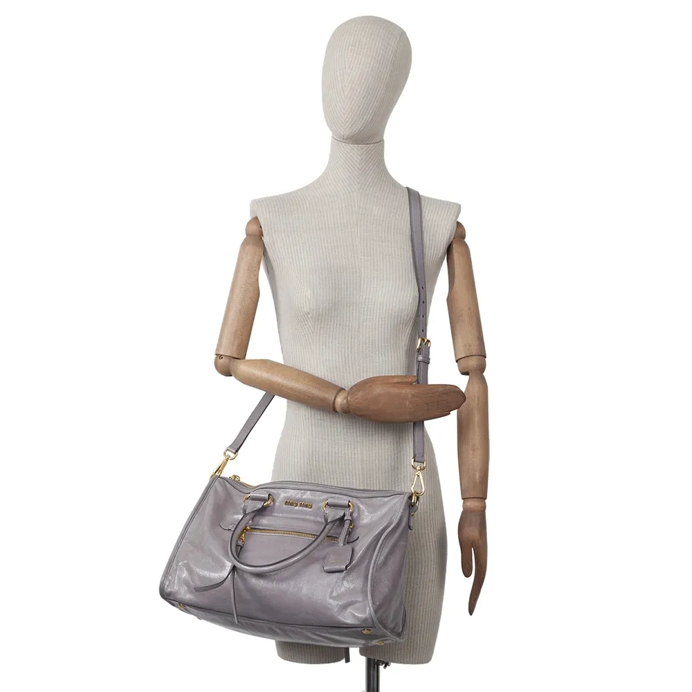 Miu Miu Bandolera Bauletto Gris