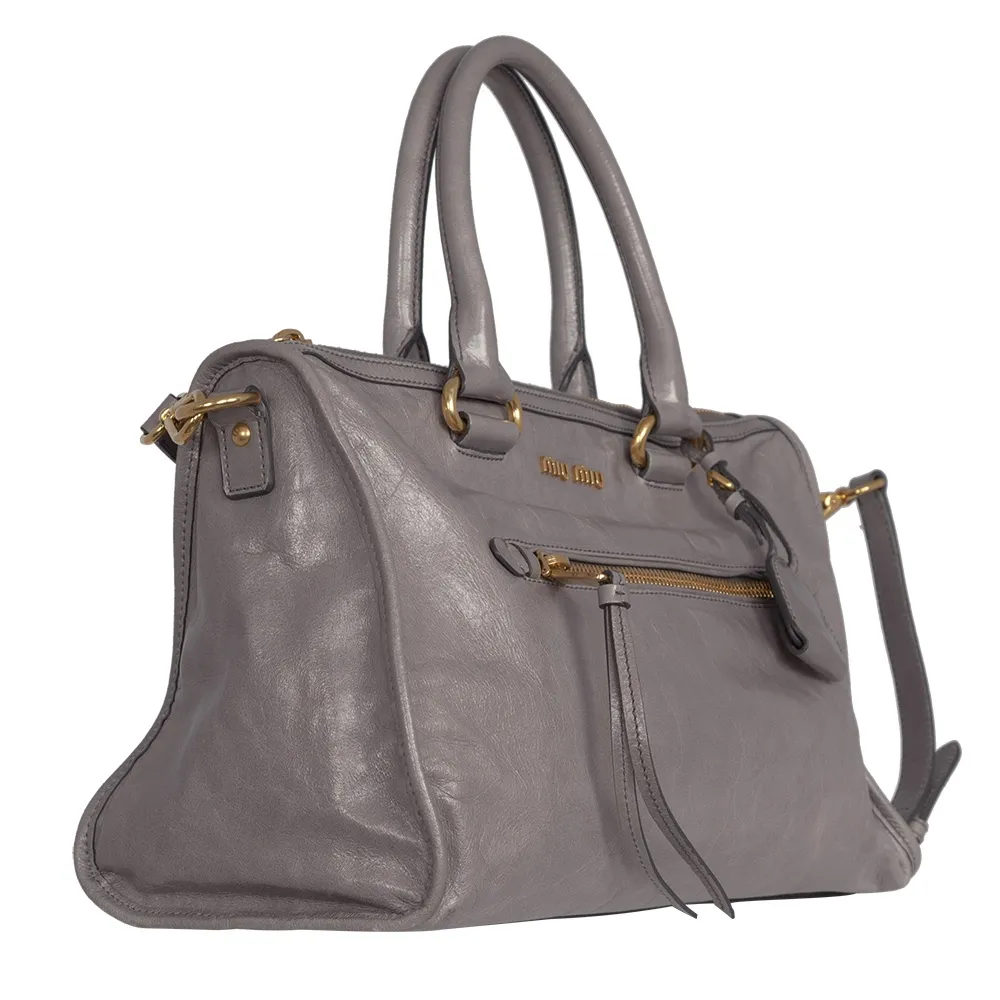 Miu Miu Bandolera Bauletto Gris