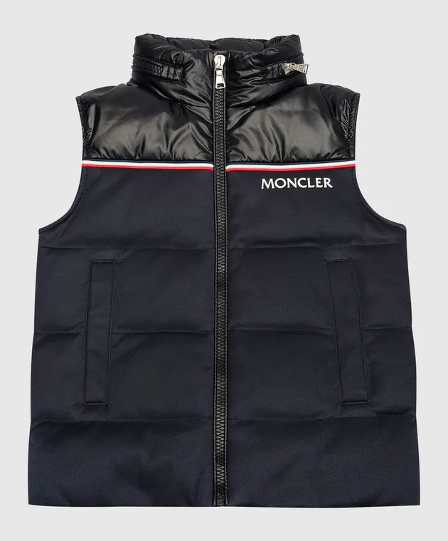 Moncler ENFANT Children's blue Peter down vest with logo