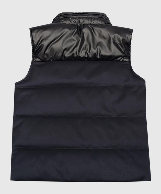 Moncler ENFANT Children's blue Peter down vest with logo