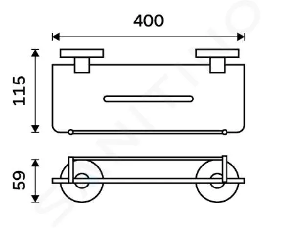 NIMCO UNIX  ESTANTE, 40 CM, PLEXIGLáS/NEGRO MATE UNC X440X90
