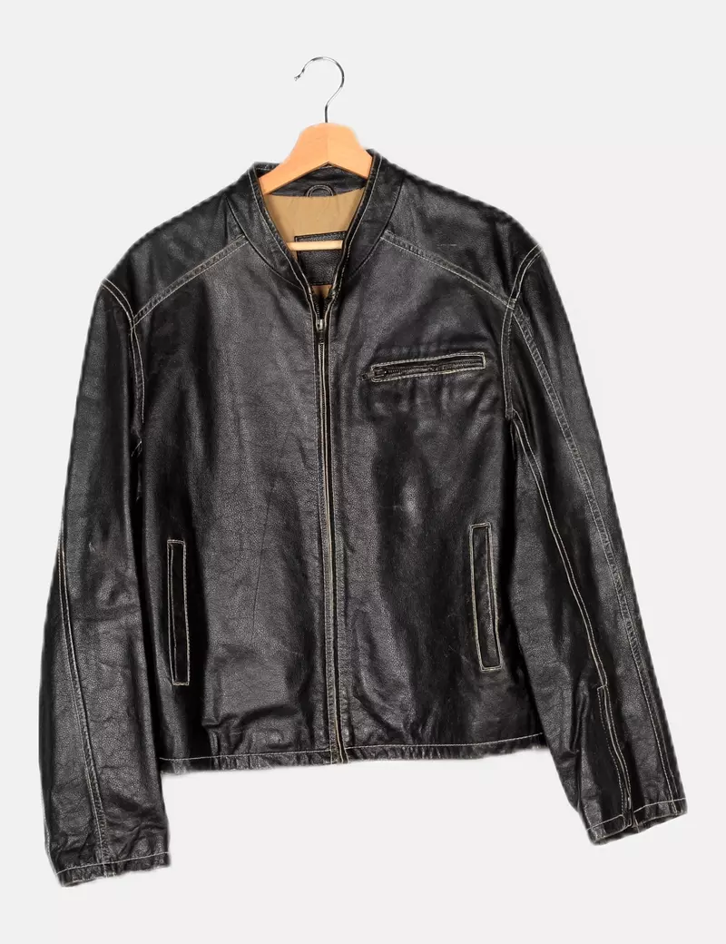 NoName Biker negro desgastado