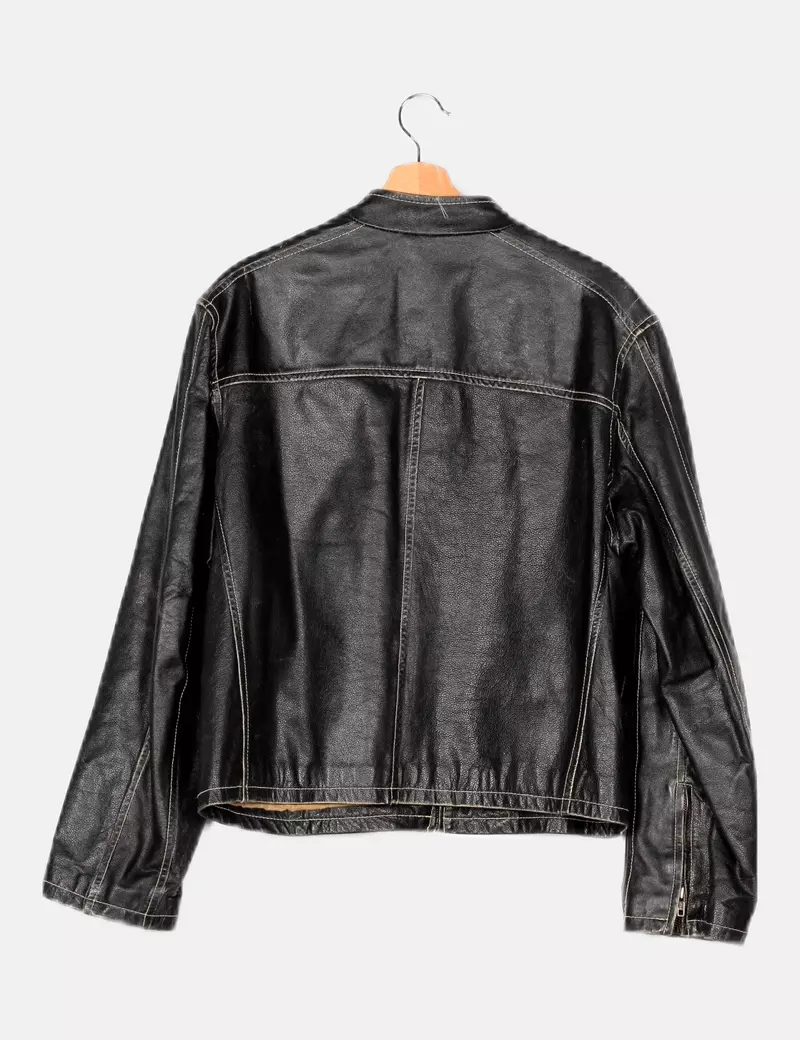 NoName Biker negro desgastado